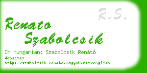 renato szabolcsik business card